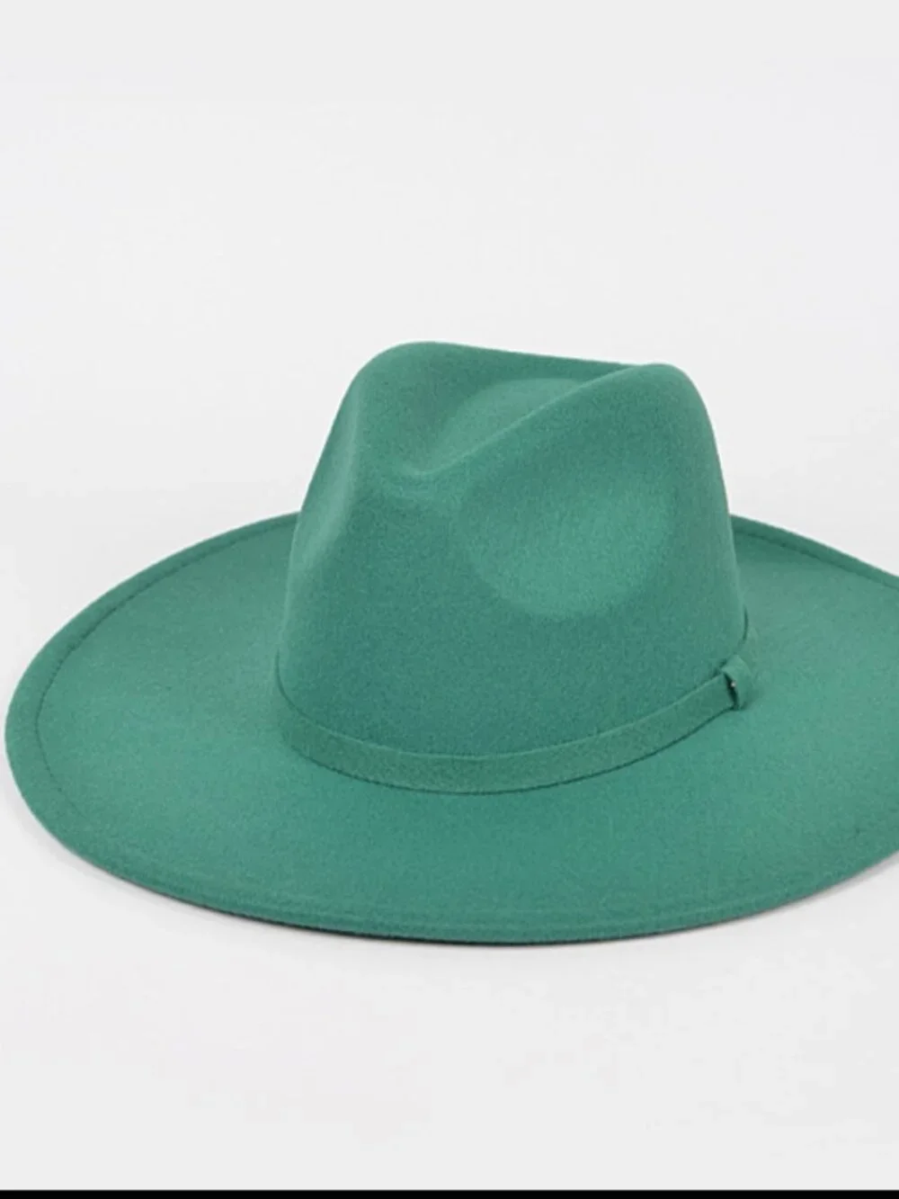 Emerald Green Wide Brim Fedora Hat